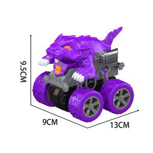Nuovi Giocattoli per Bambini QS: Auto Cartoon con Animali, Camion Acrobatici in Plastica Colorata, <span class=keywords><strong>2</strong></span> Stili Assortiti, Veicoli a Frizione per Bambini - Product Image 5