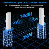 Extensor de potencia PoE para exteriores, punto de acceso inalámbrico, wifi, puente de punto a punto al aire libre, 5,8G, 14dBi, 24V, 3KM, CPE, PTMP
