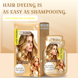 Set di 10 Bustine di Shampoo Colorante per <span class=keywords><strong>Capelli</strong></span> ODM da 30ml per Uomo e Donna, Uso Domestico, Tintura per <span class=keywords><strong>Capelli</strong></span> a Bolla Vegetale - Product Image 1