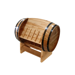 Classico legno orizzontale <span class=keywords><strong>a</strong></span> forma di <span class=keywords><strong>botte</strong></span> di rovere naturale porta espositore vino rosso per Party Mall supermercato uso 8 bottiglie di capacità - Product Image 2