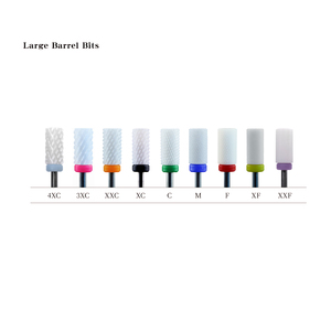 6.6mm Coated Large Barrel Ceramic Nail <b>Drill</b> <b>Bit</b> Grit C M F for Salon Manicure Gel Removal - Product Image 5