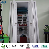 Porte pliante à persiennes moderne JHK-B03 pour usage intérieur de cuisine, ouverture latérale, porte de placard en bois pliante