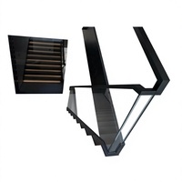 Rampe d'escalier en verre pour villa de style minimaliste moderne ; Escaliers en acier avec profilés en acier intégrés ; Balcon extérieur 304