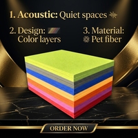Panneau acoustique en fibre de polyester PET de 12 mm, panneau plat absorbant le son, décoration murale et de plafond, réduction du bruit