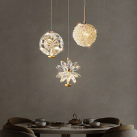 Lustre moderne en cristal Lampe à suspension Salon Salle à manger Décoration de la maison Pendentif de fleur Lumières