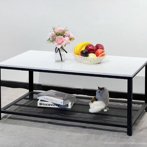Cross-border furniture living room coffee table set, modern style, metal <b>frame</b>, simple rectangular coffee table, custom - Product Image 1