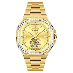Relojes mecánicos automáticos para hombre con diseño de dragón luminoso dorado de lujo personalizado - Product Image 3