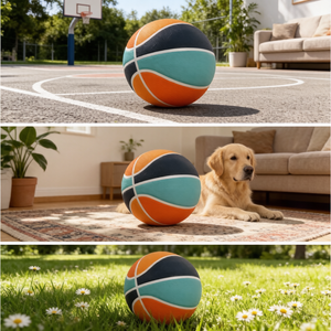 Ballon de basket pour enfants et jeunes, taille 4, 25,5 pouces, couleurs vives, durable, rebond élevé, caoutchouc épaissi, pour jouer en intérieur et en extérieur, garçons et filles - Product Image 3