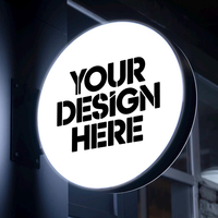 Boîte à lumière LED personnalisée, panneau lumineux rond, boîte à lumière pour logo, étanche IP65, panneau publicitaire pour magasin, boîte à lumière extérieure