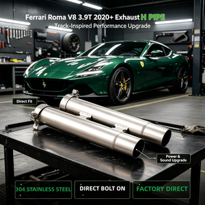 Tubo de Escape de Acero Inoxidable 304 Directo de Fábrica, Tubo Intermedio para Sistema de Escape en Forma de H para Ferrari <span class=keywords><strong>Roma</strong></span> 3.9T V8 2020-2024, Tubo de Escape de Alto Rendimiento - Product Image 1