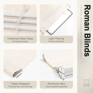 Classic Roman <strong>Blinds</strong> Electric Design Safety Bottom Rail Fabric Window Shades for Office Chain Plain Horizontal for Hotels - Product Image 5