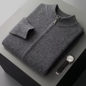 <span class=keywords><strong>Cardigan</strong></span> in Lana Personalizzato da <span class=keywords><strong>Uomo</strong></span>, Comodo, Collo Tondo, Anti-Pilling, Spesso, Doppia <span class=keywords><strong>Cerniera</strong></span>, Taglie Forti, Lavorato a Maglia <span class=keywords><strong>con</strong></span> Bordo in Pelliccia, ODM Invernale - Product Image 3
