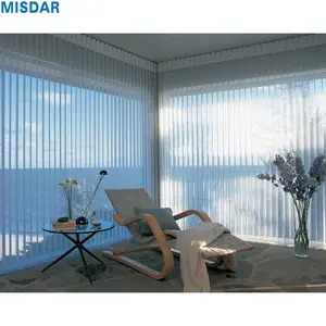 Gran oferta, cortinas de ventana de Control inteligente Manual de poliéster, persianas verticales eléctricas para ventanas