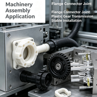 Service de moulage par injection plastique, composants industriels en plastique moulés sur mesure, joint à bride, clip d'engrenage pour l'assemblage de machines
