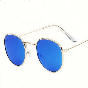 Gafas de Sol Redondas con Marco Metálico y Lentes de Espejo Azules y Rosas para Hombre y Mujer, Protección UV400, Venta al Por Mayor, Moda 2019 - Product Image 6