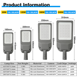 Lampe de rue LED d'extérieur étanche IP66 en aluminium moulé sous pression pour <span class=keywords><strong>parking</strong></span>, 75W, 120W, 180W, 240W, pour projets d'ingénierie - Product Image 3