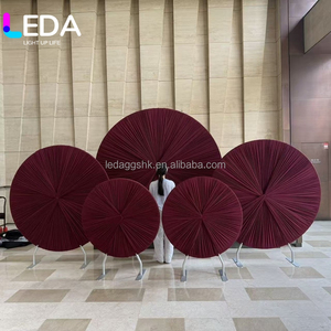 LEDA Élégant support de toile de fond en forme d'éventail semi-circulaire pour mariage, décoration de toile de fond drapée en arche pour événements festifs - Product Image 5