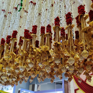 Guirlandes murales décoratives en perles Mogra Gota pour décoration de plafond de mariage et ficelle de fleurs de jasmin pour décoration de festival - Product Image 1