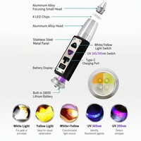Lampe torche DUNFBIRD JY39X-4 pour l'inspection des documents, des billets de banque et des étiquettes, lumière UV blanche et jaune, rechargeable par Type-C, lampe torche EDC