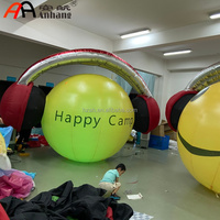 AnHang Casque audio gonflable géant personnalisé en forme de visage souriant, accessoire publicitaire pour événements musicaux, clubs et centres commerciaux