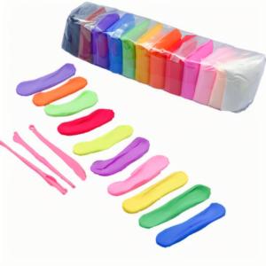 Bộ đất sét khô siêu nhẹ 80g, 12 màu, dễ sử dụng, chất liệu làm slime, thương hiệu SIWEI, đồ thủ công sáng tạo cho trẻ em - Product Image 5