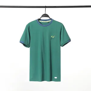 Camiseta masculina casual respirável de manga curta de algodão/Spendex com pintura de clube Pro 190 gramas cor personalizada