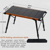 YEZHULIN IGT Mesa plegable de metal portátil Cocina móvil ajustable con características de picnic de barbacoa para acampar Aventuras al aire libre