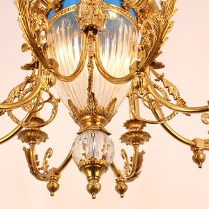 โคมระย้างานเลี้ยงทองแดงสีทองโคมระย้าห้องโถงแต่งงานตกแต่งโคมระย้าทองเหลืองฝรั่งเศสวินเทจ - Product Image 5