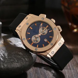 Reloj de cuarzo HSW477 para deportes al aire libre, cronógrafo de silicona con logotipo personalizado para hombre, impermeable, Simple y lujoso, estilo europeo y americano