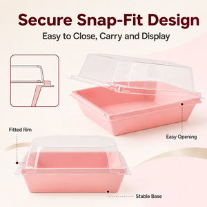 Caja Pequeña <span class=keywords><strong>de</strong></span> Cartón Rosa Impreso <span class=keywords><strong>para</strong></span> Mini Donas <span class=keywords><strong>de</strong></span> 13.5x12.5x6.5cm, Empaque Desechable <span class=keywords><strong>para</strong></span> Alimentos con Tapa, Venta al por Mayor y Personalizada - Product Image 3