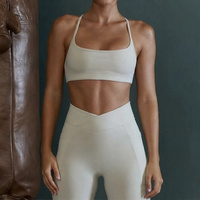 Soutien-gorge de sport pour femme, sensation seconde peau, dos à bretelles, maintien élevé, pour yoga, entraînement, course à pied et sport