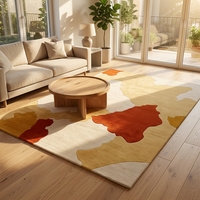 Tapis personnalisé de couleur unie, en acrylique, fait main, tufté, avec logo découpé, adapté aux animaux domestiques, antidérapant, extra épais, moderne
