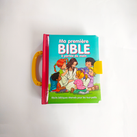 Livre cartonné personnalisé pour enfants, mini-journal biblique français sur l'histoire de Jésus, avec boucle