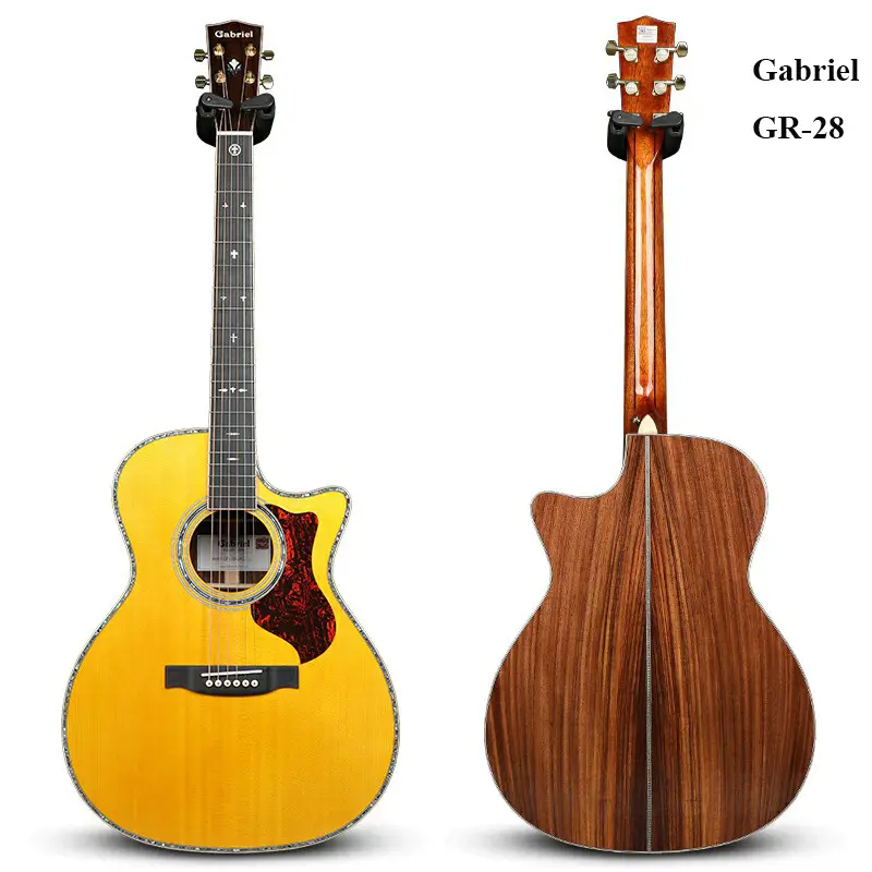 Superior quality stringed instrument guitar with high gloss top solid OEM rosewood acoustic guitar with cheap wholesale price