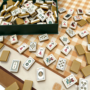 Jeu de Mahjong de Luxe Américain en Acrylique, 160 Tuiles, Portable, Haut de Gamme, <span class=keywords><strong>Table</strong></span> de Jeu, Tuiles de Mahjong Caramel pour Joueurs de Mahjong - Product Image 1