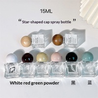 15ml Botol Semprot Parfum Isi Ulang Portabel Bentuk Bintang Lima Berbahan Kaca Tebal dengan Cetakan Sablon, Pengganti Perjalanan Kosong