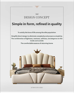 Nouveau <span class=keywords><strong>Lit</strong></span> de Mariage Grand Format 2026 en Cuir Véritable et <span class=keywords><strong>Bois</strong></span> Massif, Style Crème, Luxe Léger Italien, avec Tête de <span class=keywords><strong>Lit</strong></span> Rembourrée pour Chambre Parentale - Product Image 6