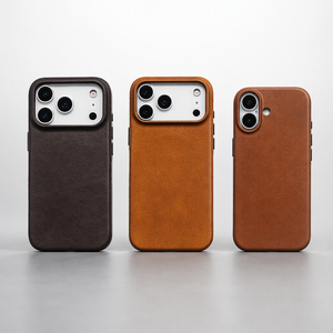 Funda de <span class=keywords><strong>Teléfono</strong></span> de Cuero Genuino de Lujo para iPhone 18 Pro Max Mini, Cartera con Tarjetero Magnético y Logotipo Personalizado OEM/ODM - Product Image 2