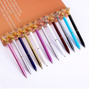 Promotional Fashion Simple Style Custom Logo GiftMetal Ballpoint <b>Pen</b> Crystal Top Glitter <b>Purple</b> Black Ink Office School - Product Image 3