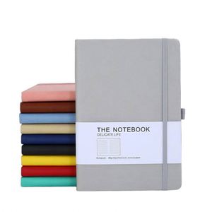 Custom Printed Multi-color PU Leather Hardcover <b>Lined</b> Diary Journal Book A5 College Ruled Thread Sewing Bound <b>Notebooks</b> - Product Image 1