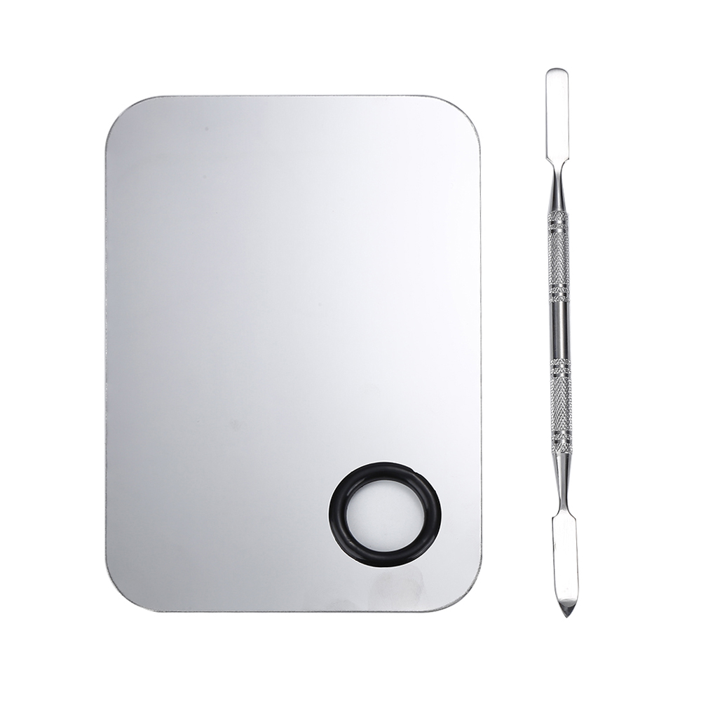 Популярные аксессуары для красоты тени для век для ногтей из нержавеющей стали Смешанная палитра лопатка с кольцом для оптовой продажи