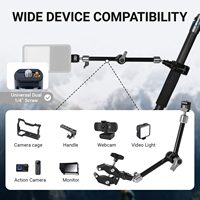 Support de caméra professionnel 11 pouces Magic Arm Super Clamp robuste en alliage d'aluminium articulé anti-rayures pour DSLR et diffusion en direct
