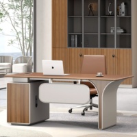 Bureau de direction modulaire autoportant en bois luxueux avec assemblage DIY - Mobilier de bureau moderne