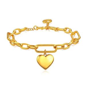 Bijoux fins sans cyanure Xinfly, chaîne en or 999 5D, or pur 24 carats, bracelet à boucle personnalisée en forme de cœur - Product Image 4