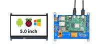 En stock YZY YH050WVR-P01 Écran tactile capacitif portable de 5 pouces /USB 800*480 avec 5 points de contact pour Raspberry Pi