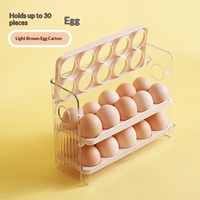 Boîte de rangement pour œufs en plastique pour la porte latérale du réfrigérateur de cuisine, avec couvercle à bascule automatique, pour conserver les aliments frais, boîte de rangement pour œufs