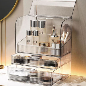 Acrylic Makeup <b>Storage</b> Box With Drawers Dustproof Shelf Large Capacity For <b>Dressing</b> <b>Table</b> Skincare Organization - Product Image 1