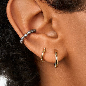 <span class=keywords><strong>Orecchini</strong></span> a Polsino Regolabili in Ottone Placcato Oro con Perla, Fatti a Mano per Donne - Product Image 4