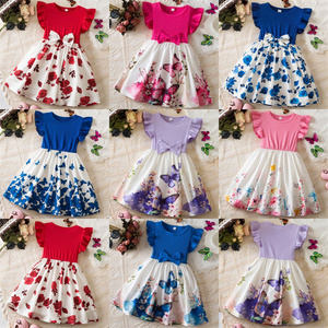 Vestito da Principessa con Etichetta Privata, Stampa a Farfalla, Abito Estivo per <span class=keywords><strong>Neonata</strong></span>, Maniche a Sbuffo, Fiocco, Vestito per Bambine - Product Image 3