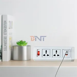 BNT new design removeable clamp desktop outlet universal socket with USB charger A+C fast charging for room hotel office